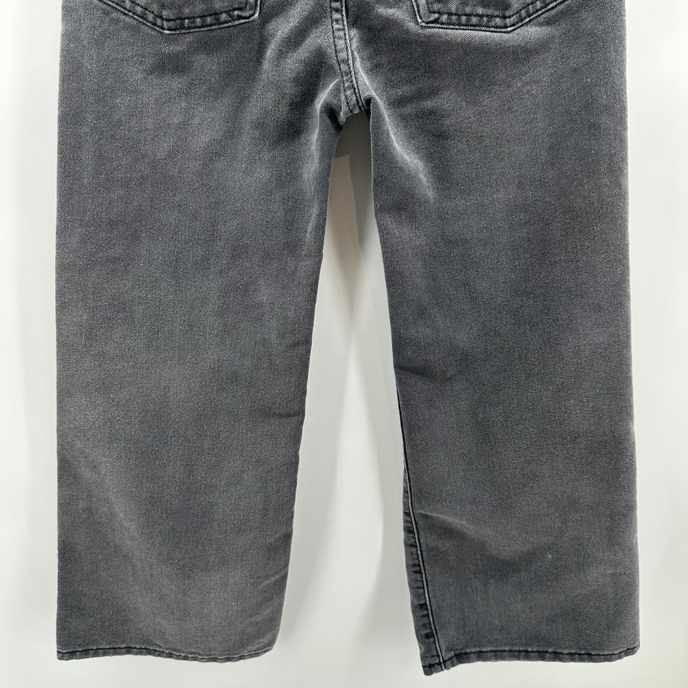 Old Navy Baggy Wide Leg Jeans‎ Girls 10 Black Denim High Rise Built-In Tough - Picture 4 of 12